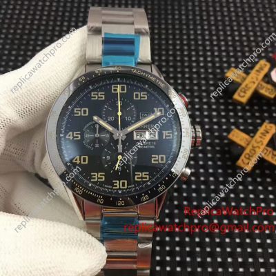 Fake Tag Heuer Carrera Calibre 16 Watch Black Chronograph Stainless Steel
